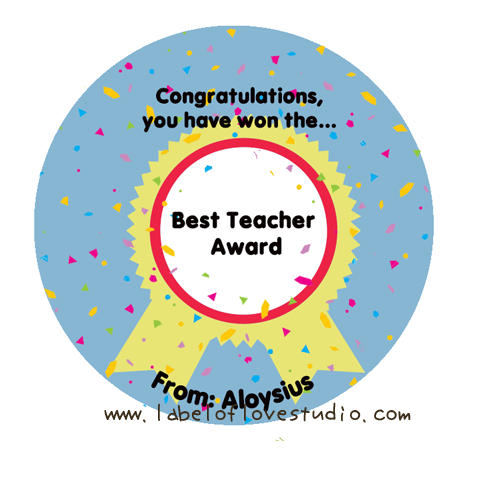 Best Teacher Award Labels