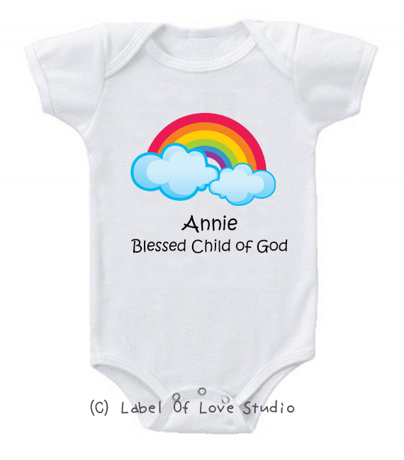 Personalized-Rainbow Covenant Romper/ Tee-christianity romper clothing