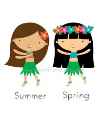 Sweet Hula Girl Waterproof Labels