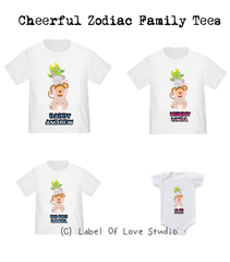 Cheerful Zodiac Family Tees (2018 edition)