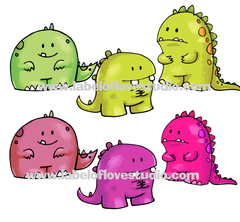 Cute Christmas Dino Family Tees