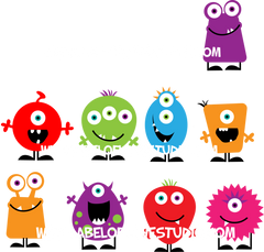 Cute Monster Family Tees