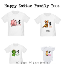 Personalized-Happy Zodiac Family Tees-with name Singapore