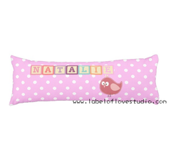 Personalize-Rainbow Blocks in Pink Beansprout Pillow-baby husk singapore