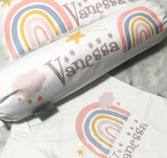 Personalized-baby-Bohemian Rainbow Bedding Set-kid pillow bolster beansprout Singapore