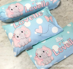 Personalized-baby-Bubbly Elephant Bedding Set-kid pillow bolster beansprout Singapore