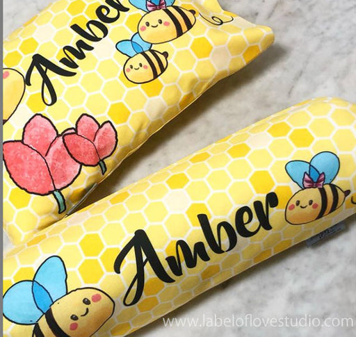 Personalized-baby-Busy Bee Bedding Set-kid pillow bolster beansprout Singapore