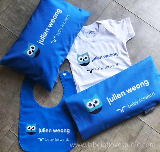 Personalized-baby-Corporate Logo Bedding Set-kid pillow bolster beansprout Singapore