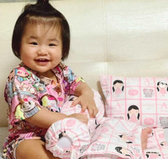 Personalized-baby-Happy Stick People Bedding Set-kid pillow bolster beansprout Singapore