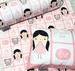 Personalized-baby-Happy Stick People Bedding Set-kid pillow bolster beansprout Singapore