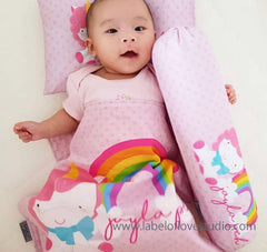 Personalized-baby-Magical Unicorn Bedding Set-kid pillow bolster beansprout Singapore