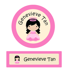 Princess Long Locks Iron On Labels-name-sticker-Singapore-school
