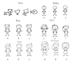 Stick Person Waterproof Labels