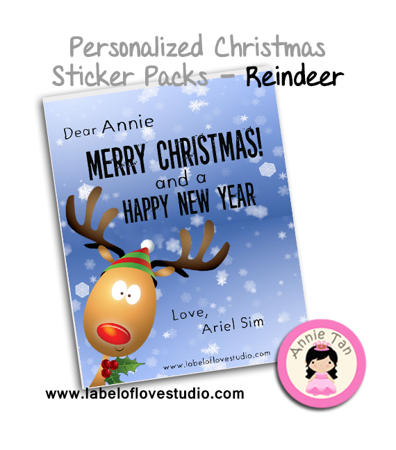 Personalized Sticker Packs (Reindeer)