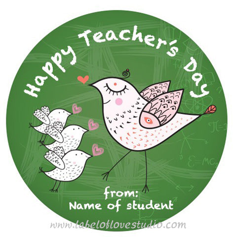 Sweet Birdies Teacher's Day Labels