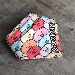 Dog Bandana, personalised with pet name, made in Singapore, many dogs printed