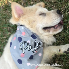 Personalized-Grey Polka Dotty Bandana-Singapore