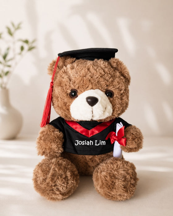 Graduation Bear with Name and Bowtie