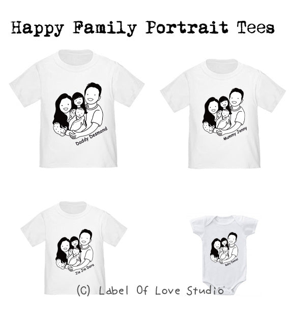 Happy Family Portrait Tees