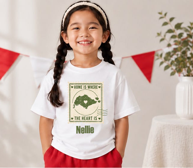 National Day Tee - Home is where the heart is Vintage Stamp