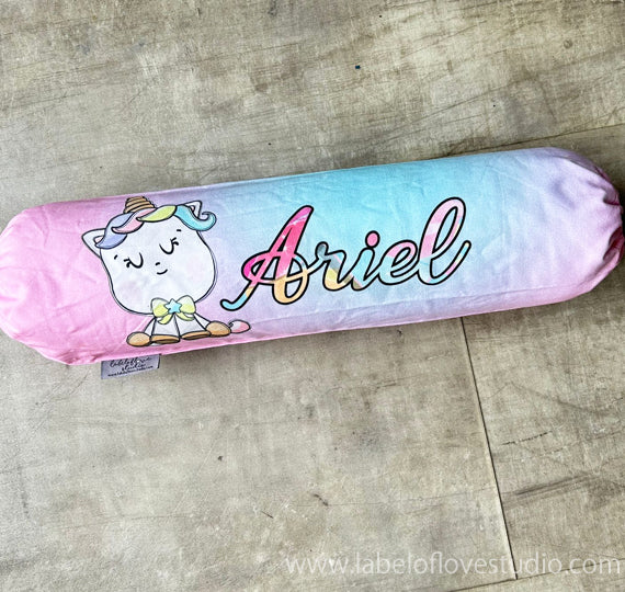Sparkly Rainbow Unicorn Personalized Bolster