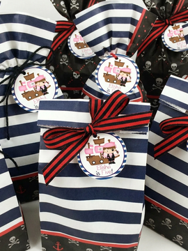 Ahoy Girl Pirate Birthday Labels