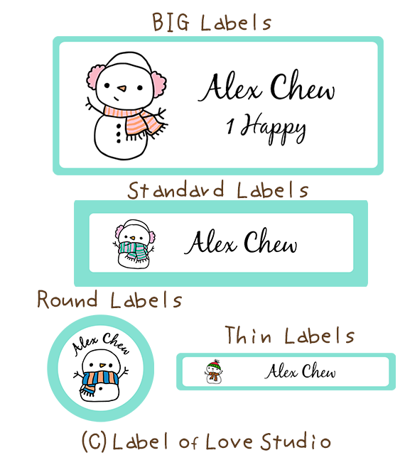 Mr Snowman Waterproof Labels — Label of Love Studio