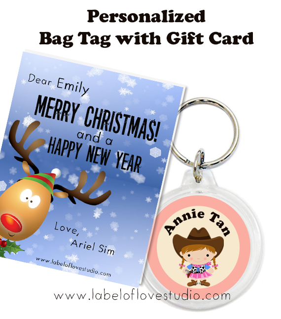 Christmas Bundle of 10 Bag Tags (Reindeer)