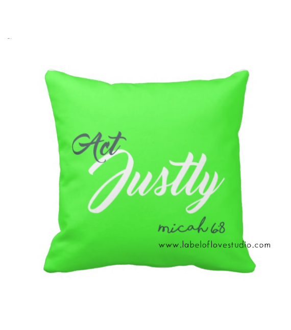 Act Justly Cushion