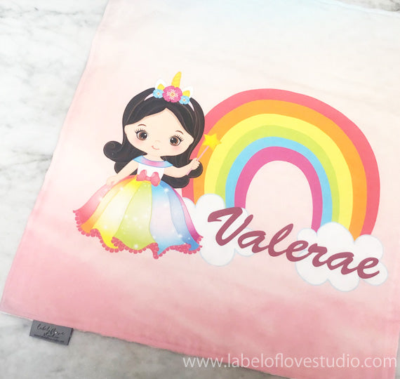 Rainbow Princess Personalized Blanket