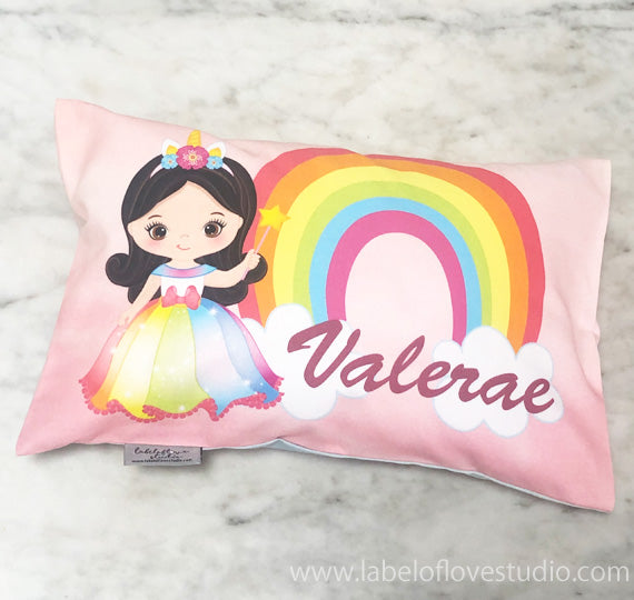 Rainbow Princess Personalized Pillow