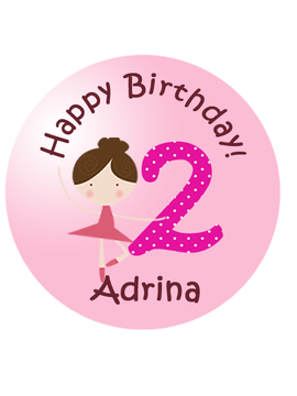 Bella the Ballerina Birthday Label