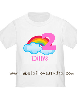Rainbow in Pink Birthday Tee