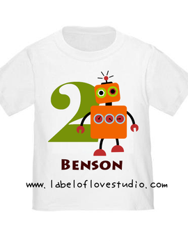 Birthday Robot Romper/ Tee