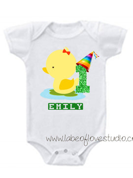 Birthday Duckie Romper/ Tee
