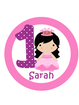 Princess with Age Birthday Labels