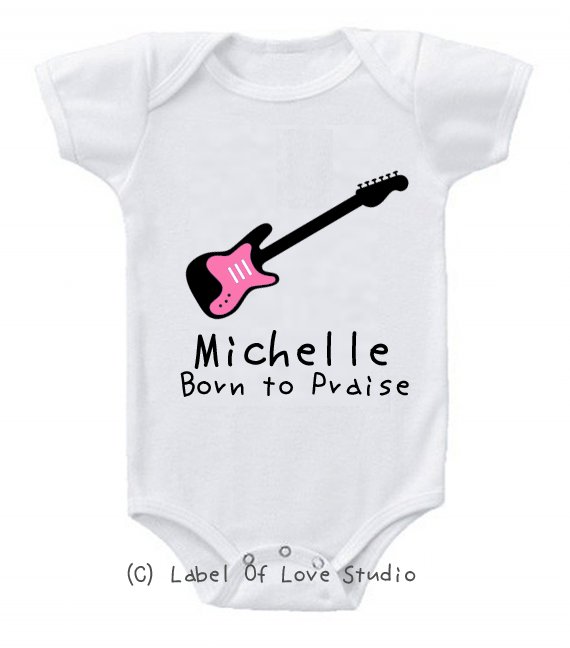 Personalized-Born to Praise Romper/ Tee in Pink-christianity romper clothing