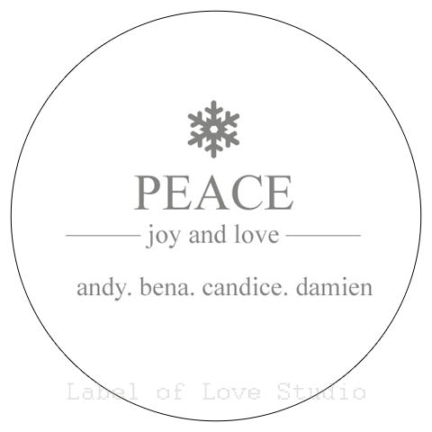 Christmas Gift Tags - Minimalist Christmas Stickers Peace Joy and Love