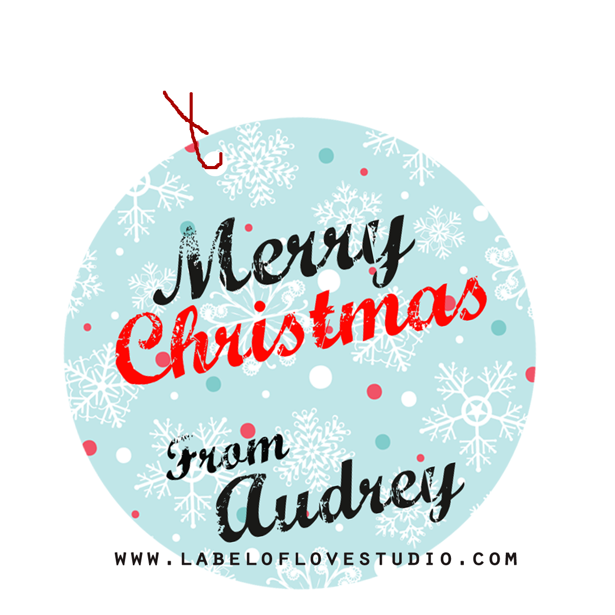 Snow Flake Round Tag/ Label — Label of Love Studio