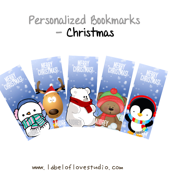Personalized Bookmarks (Christmas Series)