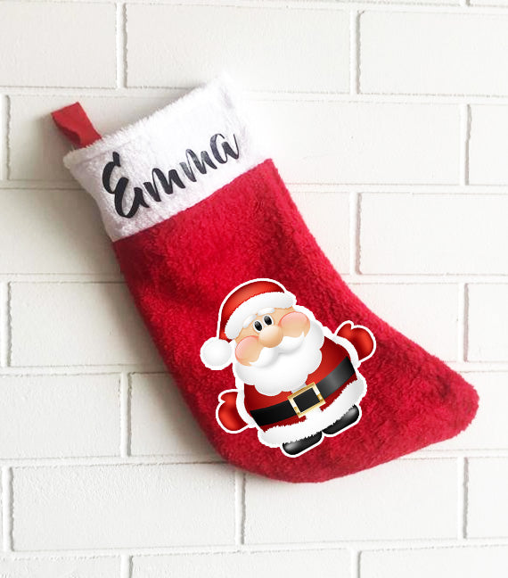 Personalised Christmas Stocking - Cute Santa