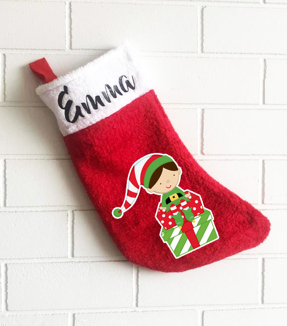 Personalised Christmas Stocking - Happy Elf