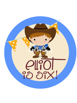 Yeeha! Cowboy Birthday Label