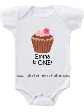 My Birthday Cupcake in Pink Birthday Romper/ Tee