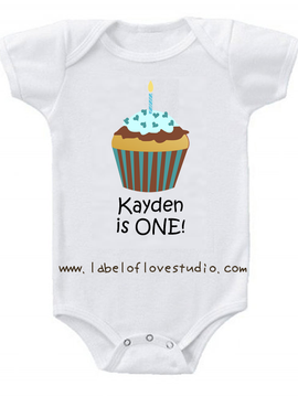 My Birthday Cupcake in Blue Birthday Romper/ Tee