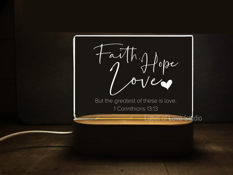 Night Light - Christian verse: Faith Hope and Love