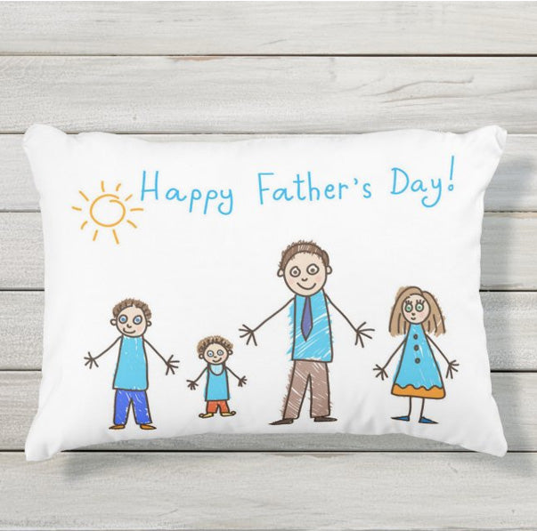 Father's Day/ Mother's Day Kid Drawing Pillow Case