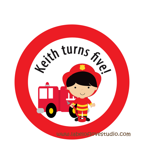 Brave Fireman Birthday Labels — Label of Love Studio