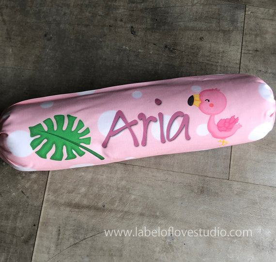 Flaming Flamingo Personalized Bolster