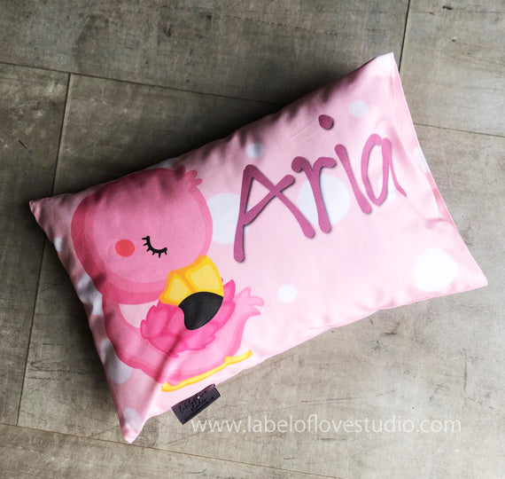 Flaming Flamingo Personalized Pillow